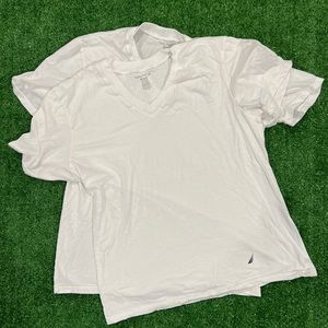 NEW! TWO WHITE MEDIUM NAUTICA UNDERSHIRTS